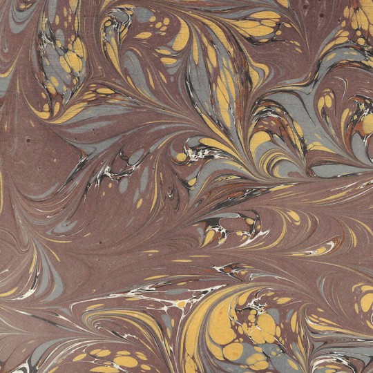 Brown Swirl Hand Marbled Paper ~ Rossi Italy